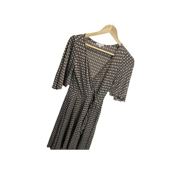 Velvet Torch Dress Womens M Retro Mini Wrap Brown White Whimsical Romantic Y2K - Picture 2 of 5